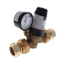Caleffi 535361HA Pressure Reducing Valve W/Gauge 1" FNPT